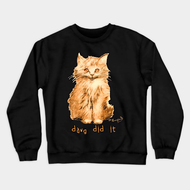 Funny Cat Design Crewneck Sweatshirt by Scarebaby